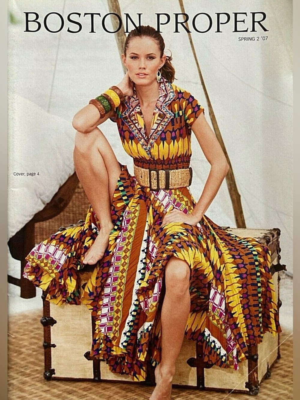 Sandy Starkman Boston Proper maxi summer Yellow, Brown & Purple Geometric Aztec
